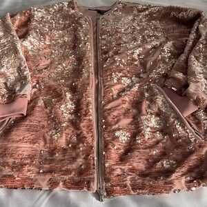 French Connection Rose Sequin Bomber Jacket